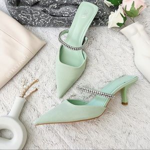 SPARKLY HEELED MULES